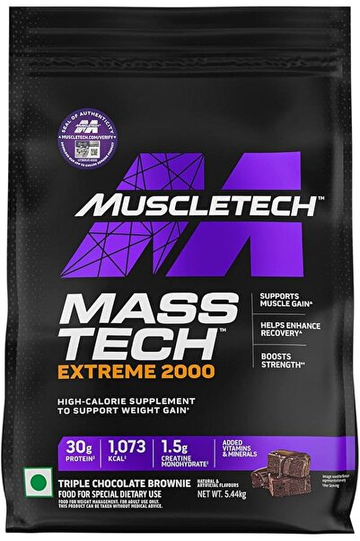 MUSCLETECH Masstech Extreme 2000 High Protein Food For Weight Mass Gainer 5,4...