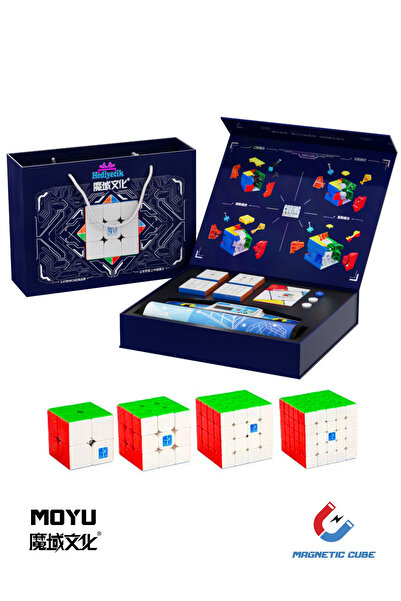 hediyecik Moyu Meilong Mıknatıslı Manyetik Zeka Küpü Seti 2x2 3x3 4x4 5x5+Hız...