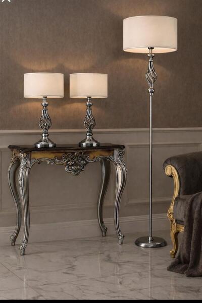 Lampada Verona Krom Kaplama 3'lü set - Krem