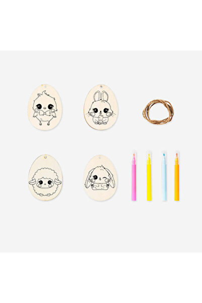 Flying Tiger Copenhagen Kendin Yap 4'lü Ahşap Süs