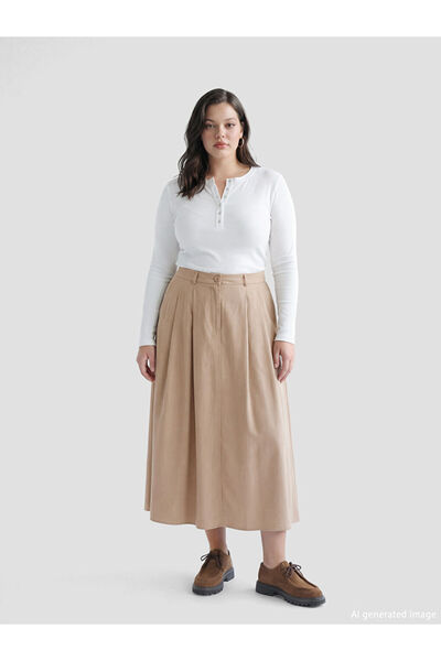 LC Waikiki Плисирана пола с висока талия