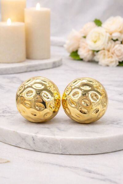 Vipfoni Curved Perforated Button Steel Earrings
