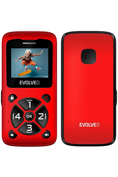 EVOLVEO EasyPhone ID, mobile phone for seniors, 32 MB RAM, 2G, Red
