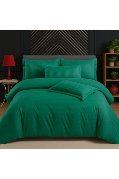 OEM Set de lenjerie de pat Damasc, 6 piese, verde