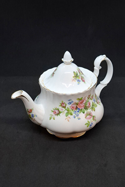 Royal Albert Moss Rose Chubby Form Antique Porcelain Tea/Coffee Teapot 500 ml...