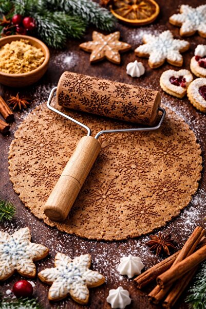 Kifnexwood DESENLİ AHŞAP RULO MERDANE