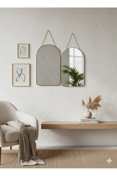 BURAK SHOP DEKORATİF AYNA 23x40 Cm Çerçeveli Askı Aparatlı Ayna