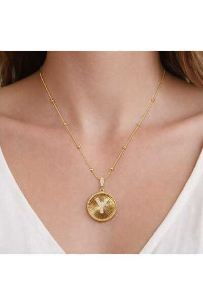 Bittox Women's Special Lettered Round Tip Gold Color Necklace-Gift Elegant Ch...