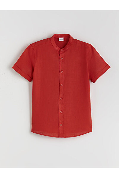 LC Waikiki GiyÇık Store Cămașă roșie cu mânecă scurtă pentru băieți basic