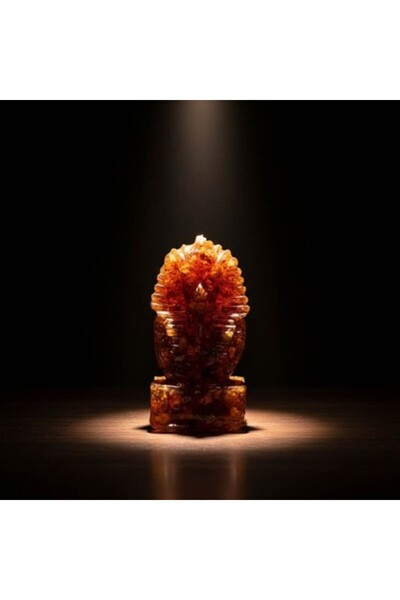 Unbraded Amber-Look Decorative Sculpture | Glossy Resin Stone Collectible | H...