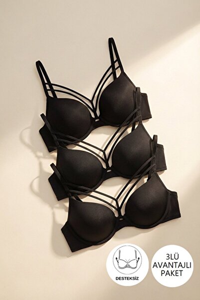 Nurteks Intimo Donna Tayla unpadded unsupported 3-piece economic package styl...