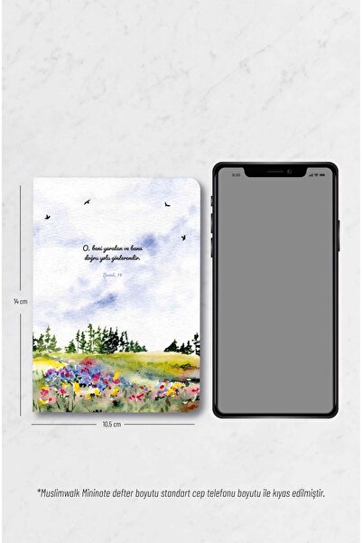 MuslimWalk Hayat – Suluboya Desenli – 3’lü Mininote Defter