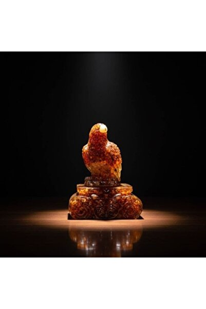 unbranded Amber Eagle Figurine – Natural Amber Bird Sculpture on Base