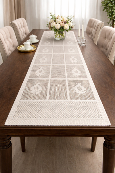 Home Lace Patterned Stylish Runner 45X150 cm – Modern Tablecloth, Living Room...