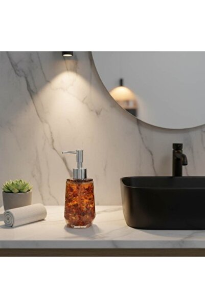 unbranded موزع صابون من الراتنج بلون العنبر | مضخة صابون سائل للحمام