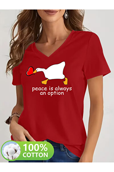 Cevval Tricou de damă cu decolteu în V, cu imprimeu fluid