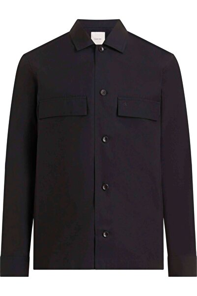 Calvin Klein Cotton Blend Overshi, Beh Black Men's Shirt