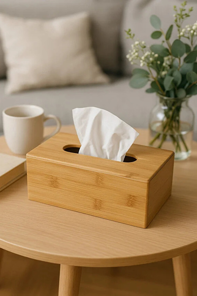 Tilbe Home Pinterest Stil Bambu Peçetelik Dekoratif Masaüstü Mutfak Ofis Kare Peçete Kağıt Mendil Kutusu
