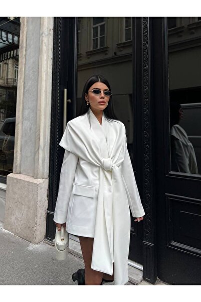 Bella Breeze Women's Shawl Collar Tie-Up Jacket Dress