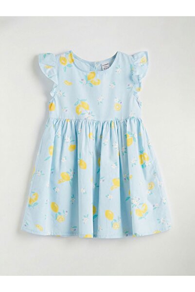 LC Waikiki Lemon Printed Ruffled Girl's Dress