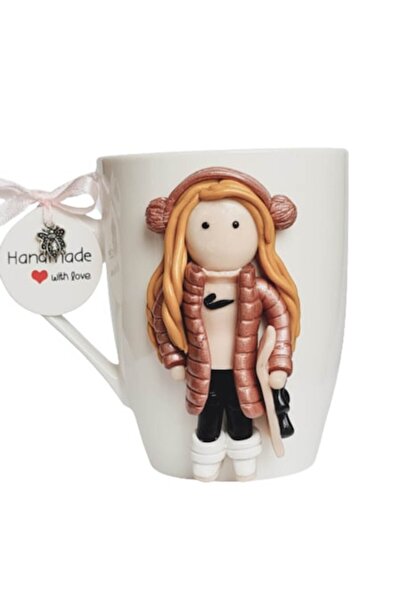 OEM Personalized Mug, Nike Face with Skateboard, Handmade, Polymer Clay Fimo,...