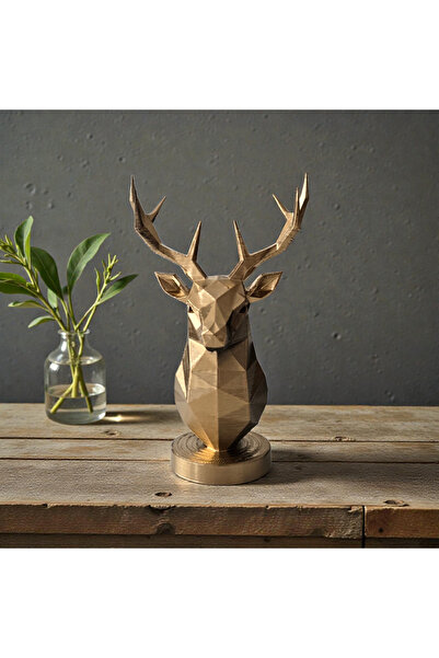 HaBu Lab Geometrik Dekoratif Geyik Obje | Modern Şık Masa & Raf Aksesuarı