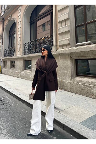 Bella Breeze Women's Shawl Collar Tie-Up Jacket Dress