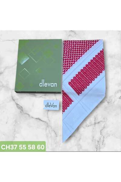 delvan شماغ دليفان احمر خط رصاصي