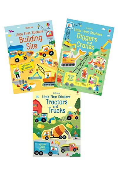 Usborne Little First Stickers Set – 3 Educational Stickers, Vehicles and Cons...