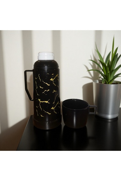 OEM Thermos with handle and lid-cup, 0.6 L, thermal insulation, elegant black...