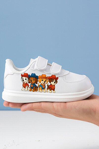 archiepet Πολύχρωμα χαριτωμένα κουτάβια με στάμπα, λευκά αθλητικά παπούτσια γ...