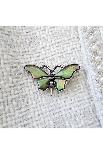 Abundo Abalone Mother of Pearl Butterfly Brooch