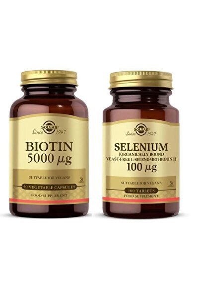 Solgar Biotin 5000 Mcg 50 Capsules + Selenium 100 Tablets