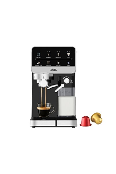 Go İthalat Black Espresso Coffee Machine 7 Different Coffees 1.5Lt Water Tank...