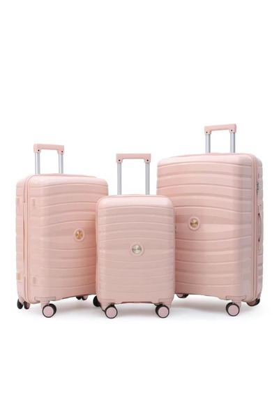POGAGO 3 Piece PP Luggage Set | Carry On Suitcase, Medium & Large Trolley Bags