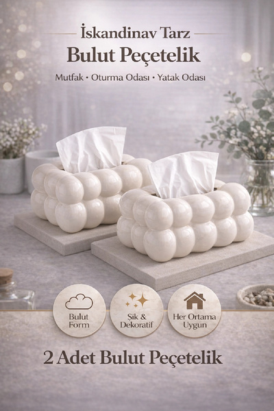 Berdina Home 2li Pinterest Stil Bambu Peçetelik Dekoratif Masaüstü Mutfak Ofi...