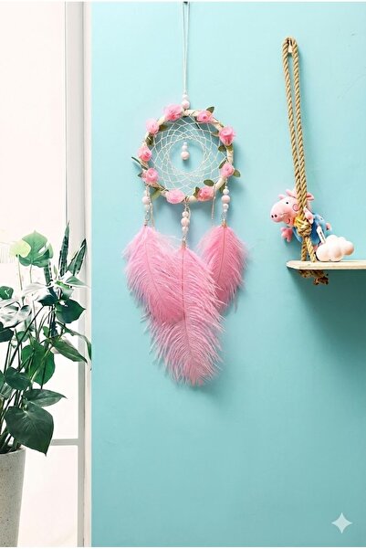 toyigoo Handmade Dream Catcher with Lighted Pink Rose Detail - Romantic Wall ...