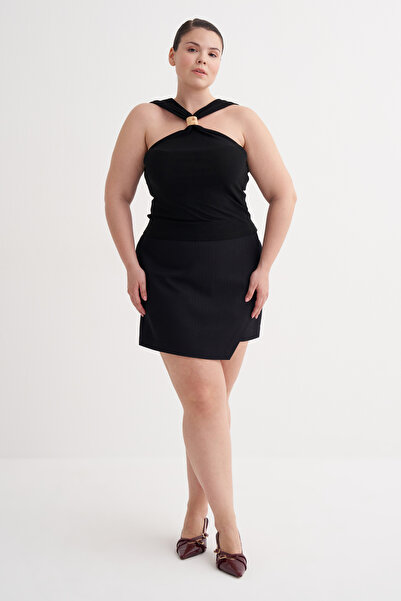 MYLİNE Μπλούζα Halter με Μεταλλική Λεπτομέρεια Κούμπωμα