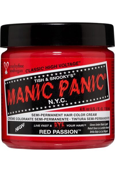 Manic Panic كريم صبغة شعر شبه دائم، لون أحمر ناري، 4 أونصات