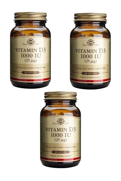 Solgar 1000 Iu D3 100 Capsules X3 Pieces