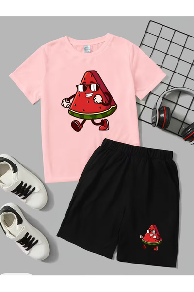 Cevval Set tricou și pantaloni scurți pentru copii (2 piese)