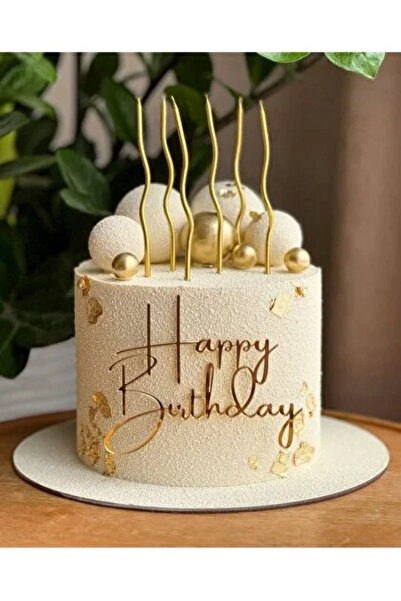 Işıltı Balon Dükkanı 6’lı Dalgalı Altın Renk Pasta Mumu – Gold Dekoratif Mum ...