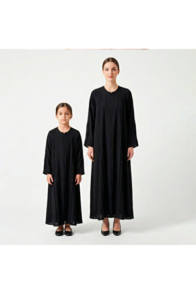 HAWRAA ABAYA طقم عبايات متناسق للأم والطفلة بتصميم كلاسيكي أسود