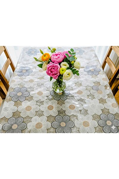 Blue Home Tablecloth with Pvc Lace Appearance, Easy to Clean, Non-Slip, Liqui...