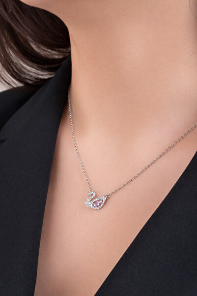 HOUSEKİ Pink Stone Swan Necklace