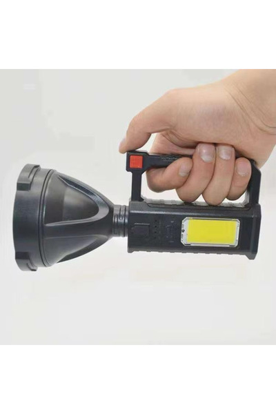 MA Powerful multifunctional LED flashlight with COB side light, rechargeable ...