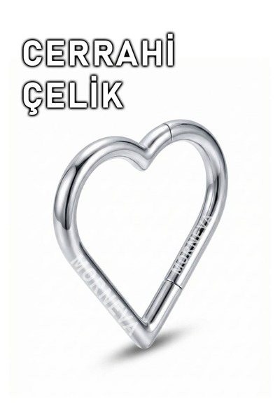MORNEVA Cerrahi Çelik Klipsli Halka Kalp Helix Tragus Daith Rook Kulak Pierci...