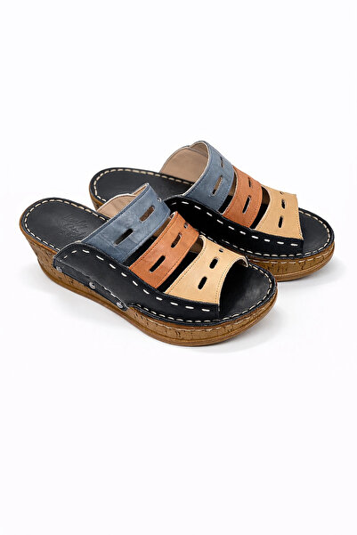 Lively Stylish Liora Women's Genuine Leather Brown Navy Blue Mustard Colored ...