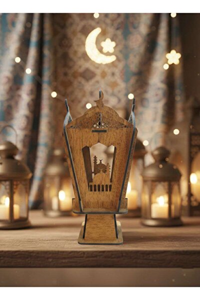 KRISTALAZER Ahşap Oyma Ramazan Feneri – İçten Dekoratif Tasarım