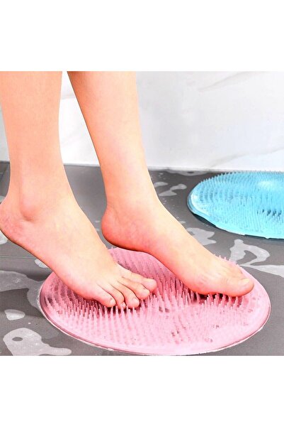 Marsilyan Silicone Brushed Bath Massage Mat and Heel Massage Mat for Feet
